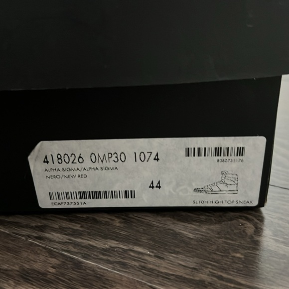 SAINT LAURENT PARIS Alpha Sigma Red High Top Sneakers - Picture 13 of 13